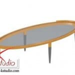 'Roi' glass table by Giorgetti