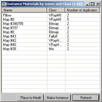 Instance Materials and Maps by Name and Class