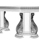 Classic table and chair- wire 3d model