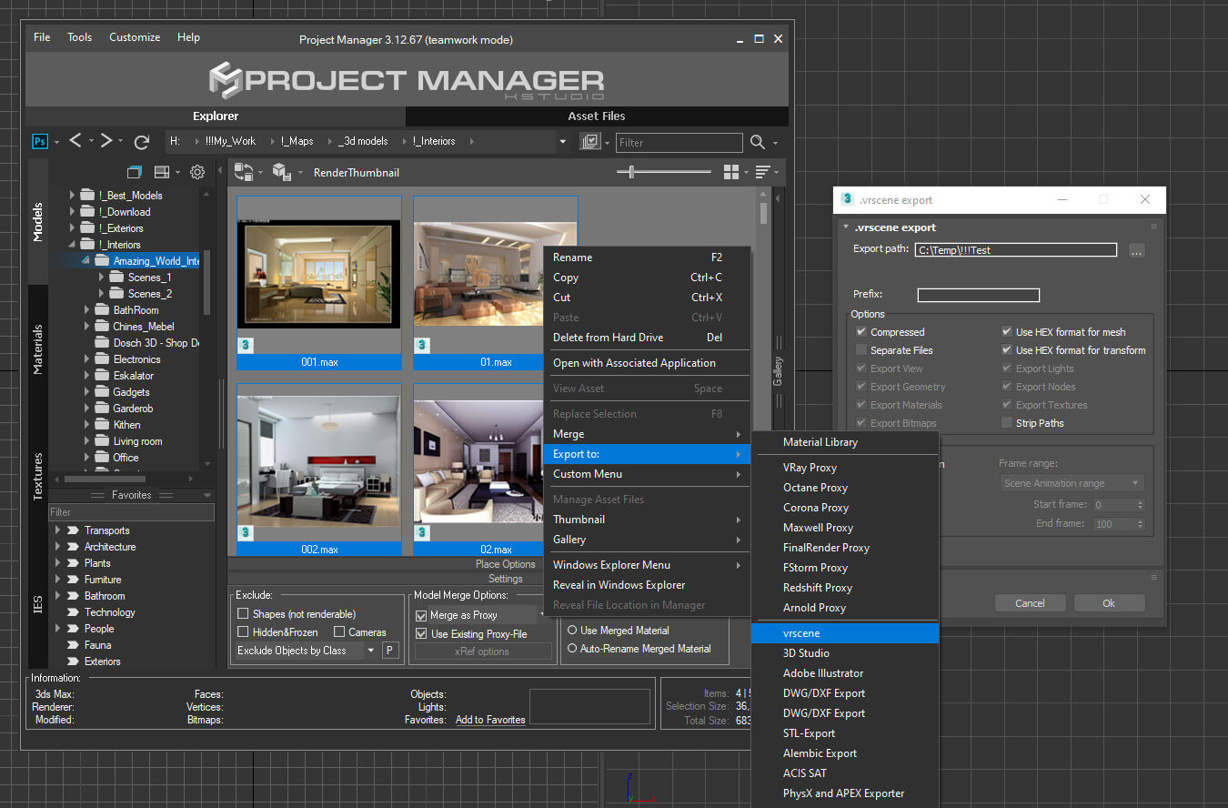 Project Manager Asset Browser Kstudio 3ds Max Plugins Scripts