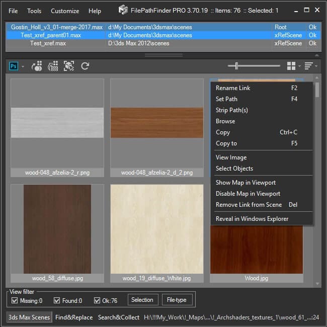 FilePathFinder Pro - Context menu FilePathFinder Pro - Context menu
