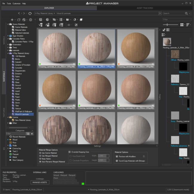 Project Manager- 3D Asset Manager - Material Library Explorer