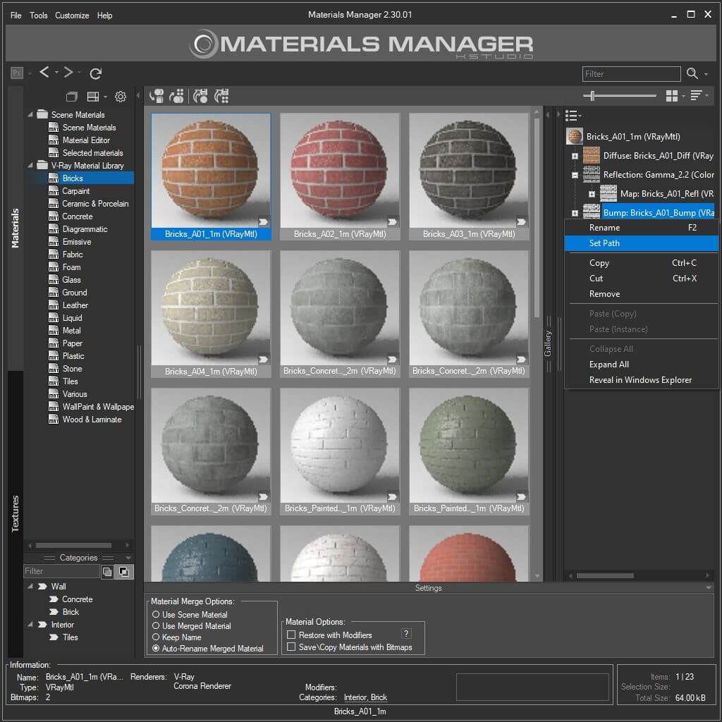 Materials Manager | Kstudio - 3Ds Max Plugins