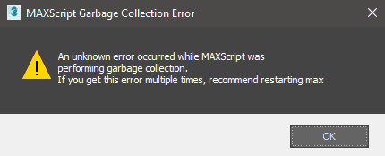 Maxscript garbage collection error что это