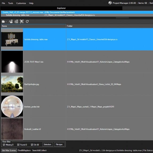 Asset Files – tracking system for external files