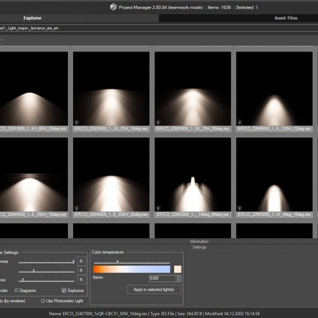 IES photometric Explorer