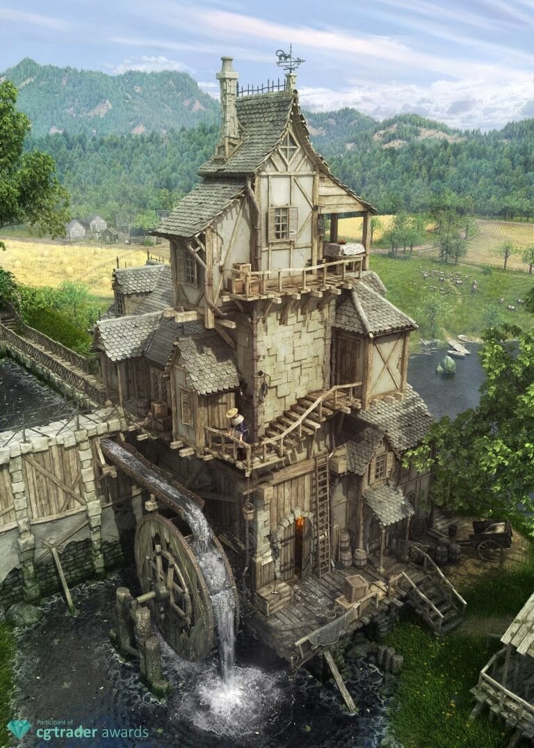  Water Mill by Aleksey Serebryakov