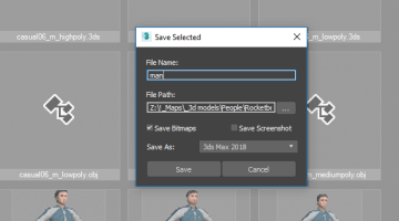 Save models from scene to library