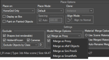 Models - Place Options & Merge Settings