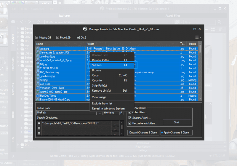 Asset Management Using Project Manager | Kstudio - 3Ds Max Plugins