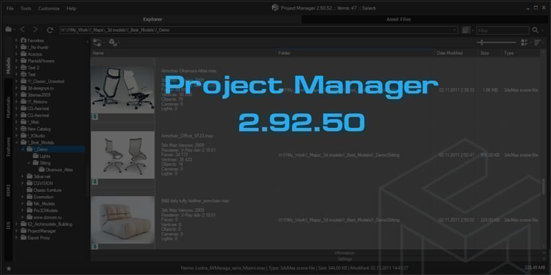 Project Manager v 2.92.50 - Speeds up the relinking of asset files