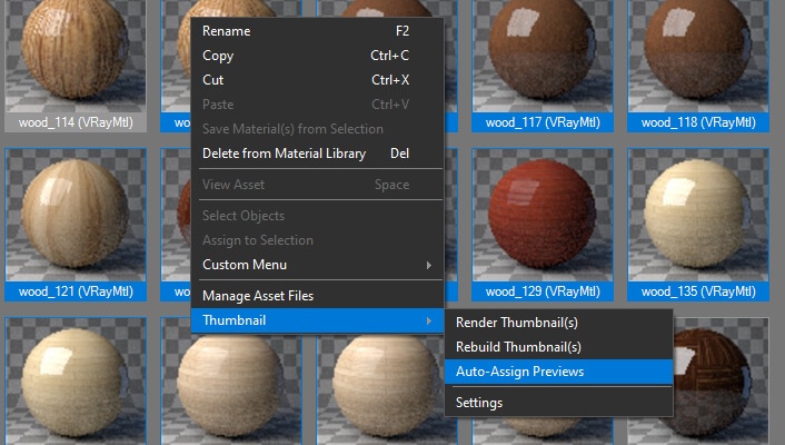 Auto-assign previews to selected materials