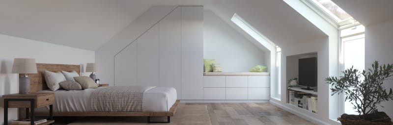 Renderings: Open Hall and Attic Bedroom by Man Mars