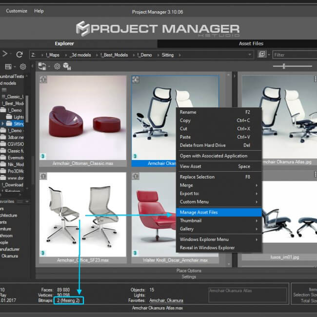 Manage Assets for 3D models