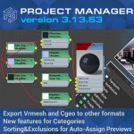 Project Manager - Export Vrmesh and Cgeo to other formats. New features for Categories