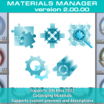 Materials Manager - Supports 3ds Max 2022. Cataloging Materials. Supports custom previews and descriptions