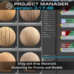Project Manager 3.17.46 - Drag and drop Materials. Instancing for Proxies and Models