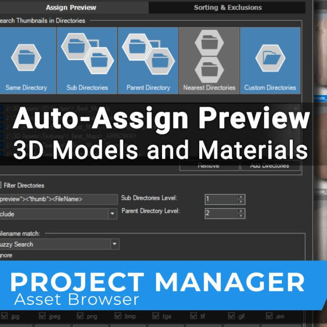 Auto-Assign Preview for 3D Models and Materials