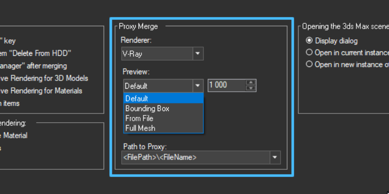 Proxy Preview Customization Preferences