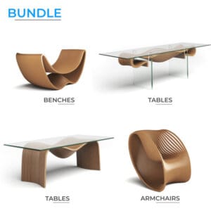Alternative view of Contemporary Wooden Furniture in Bundle