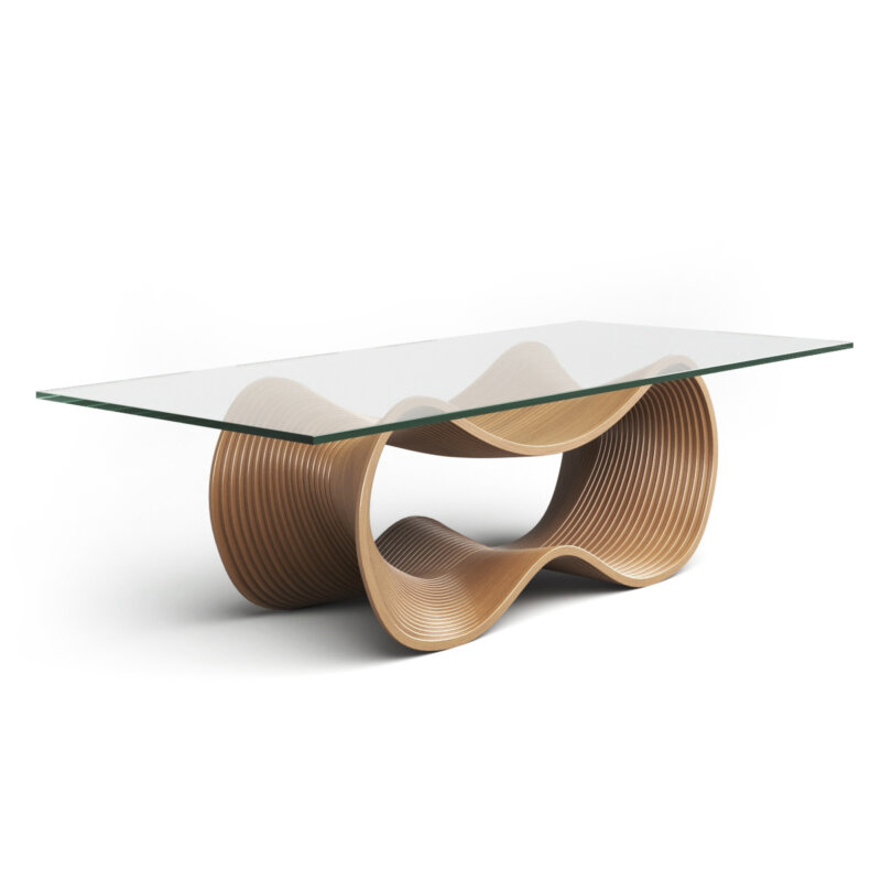 Infinity-Spline Flow: Contemporary Wooden Table