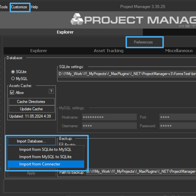 Migration from Connecter Suite to Project Manager