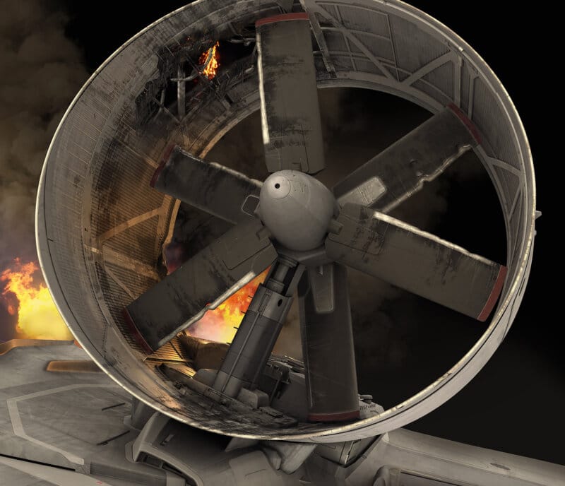 Avatar: The Way of Water. Show the damage on one of the Sea Dragon propellers: