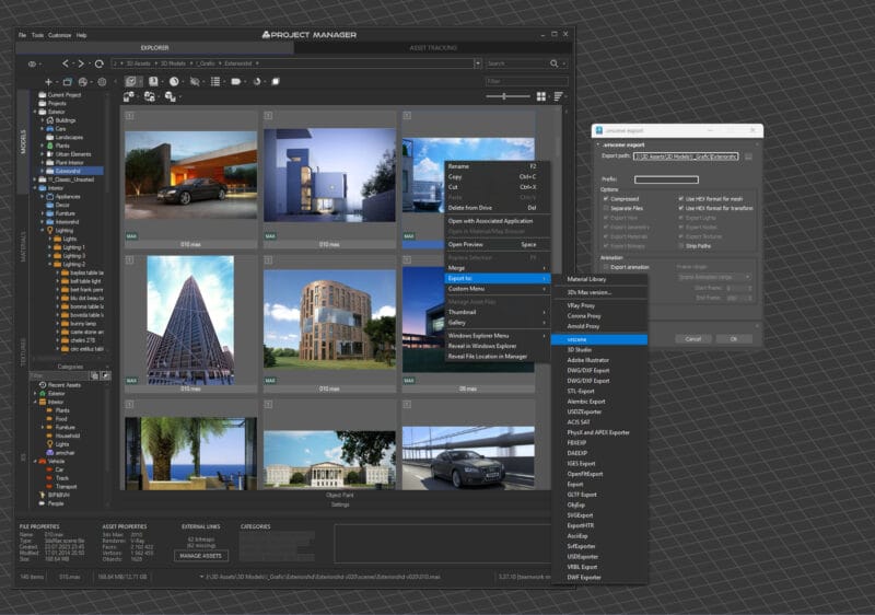 Export multiply 3D files using Project Manager Export multiply 3D files using Project Manager