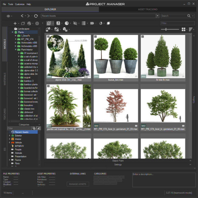 Project Manager- Asset Manager - 3D Models Browser