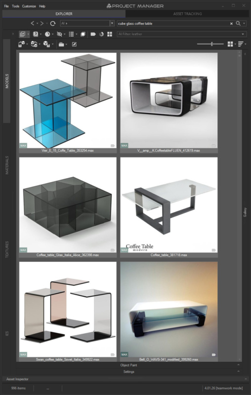 English: cube glass coffee table
