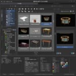 Project Manager displaying embedded thumbnails of .max files alongside AI asset categories