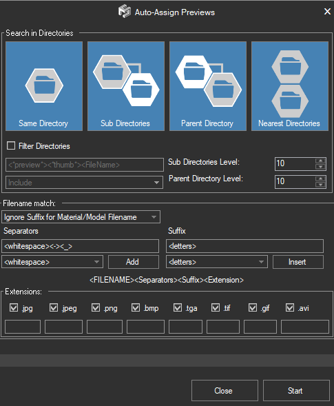 Auto-Assign Preview for assets - new options
